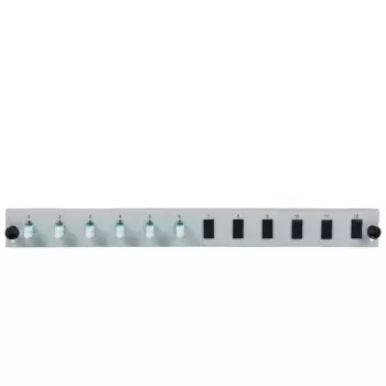 EFB Elektronik SB-FP-6SC-S-OM3 painel frontal de 12 portas com 6 acopladores LC duplex OM3, cinzento, 1U