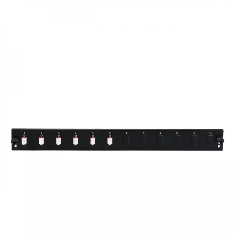 Acessório para patch panel EFB Elektronik SB-FP-6SC-S-OS2 — montagem em rack 1U, 432×13×43,5 mm, cinzento