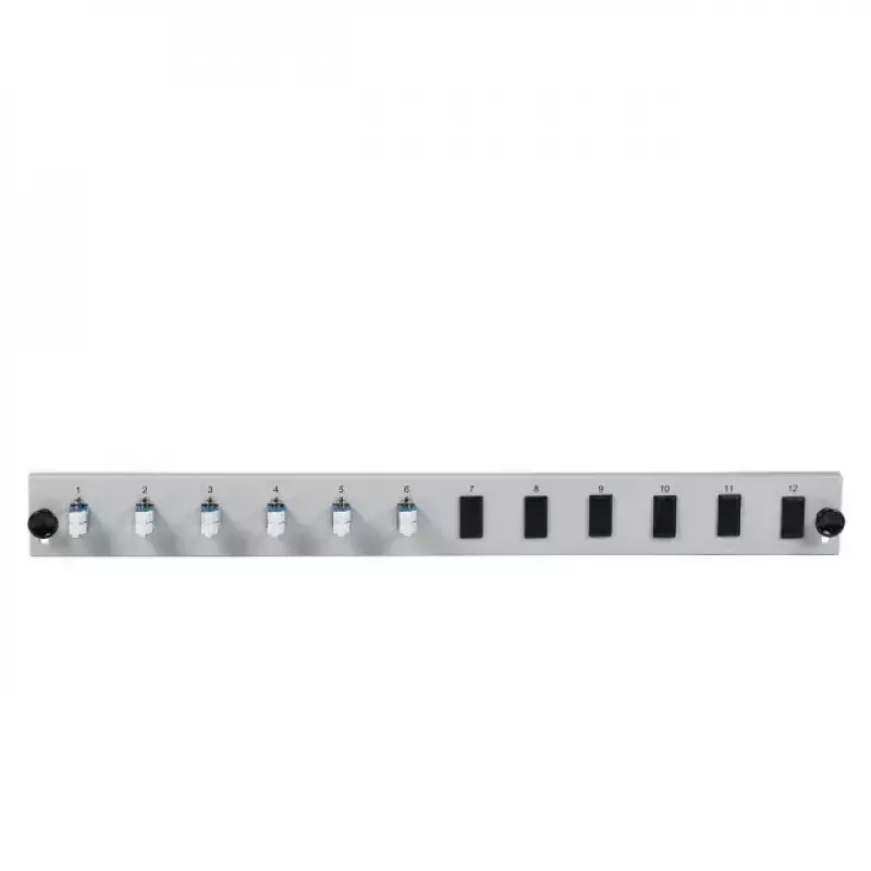 Acessório para patch panel EFB Elektronik SB-FP-6SC-S-OS2 — montagem em rack 1U, 432×13×43,5 mm, cinzento