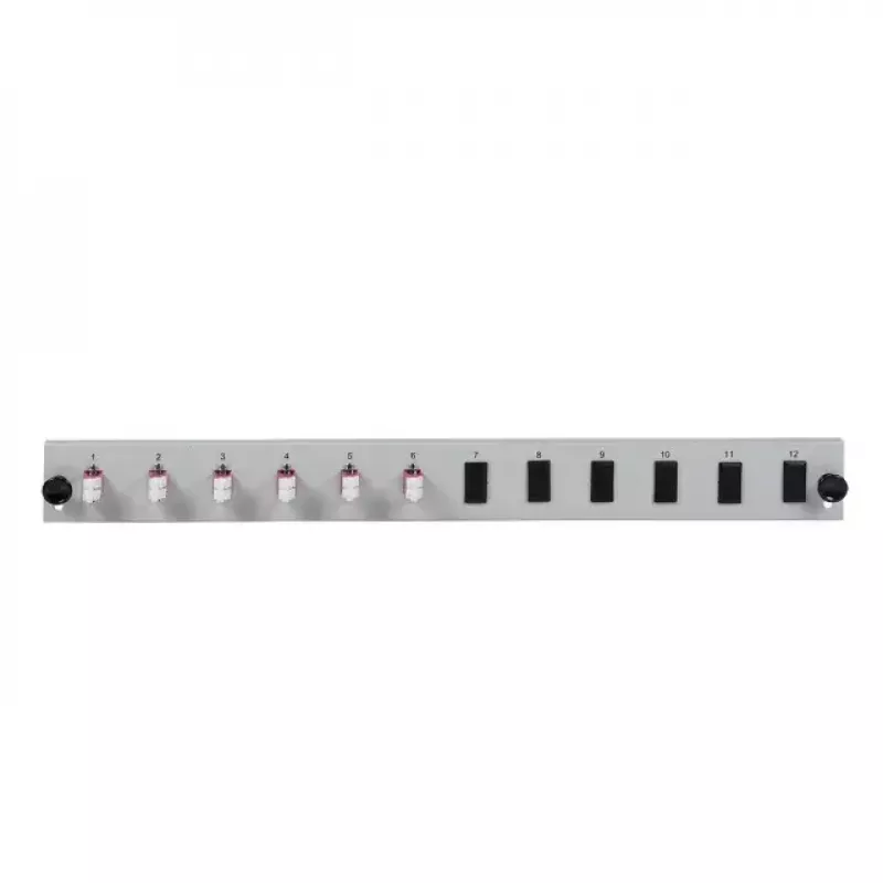 Acessório para patch panel EFB Elektronik SB-FP-6SC-S-OS2 — montagem em rack 1U, 432×13×43,5 mm, cinzento