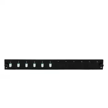 EFB Elektronik SB-FP-S-6SC-S-OS2 Painel frontal de 12 portas com 6 acopladores LC duplex OS2, preto, 1U