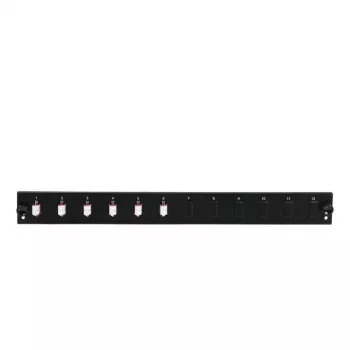 EFB Elektronik SB-FP-S-6SC-S-OS2 Painel frontal de 12 portas com 6 acopladores LC duplex OS2, preto, 1U