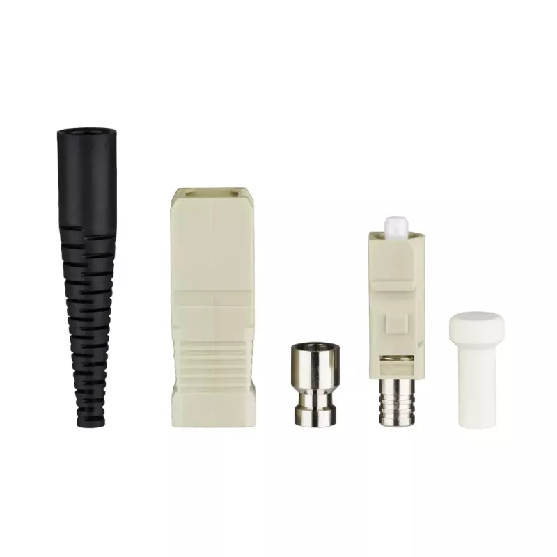 Conector de fibra ótica SC macho EFB Elektronik 53206.21 – conector SC simplex, bege/preto