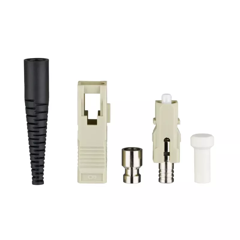 Conector de fibra ótica SC macho EFB Elektronik 53206.21 – conector SC simplex, bege/preto