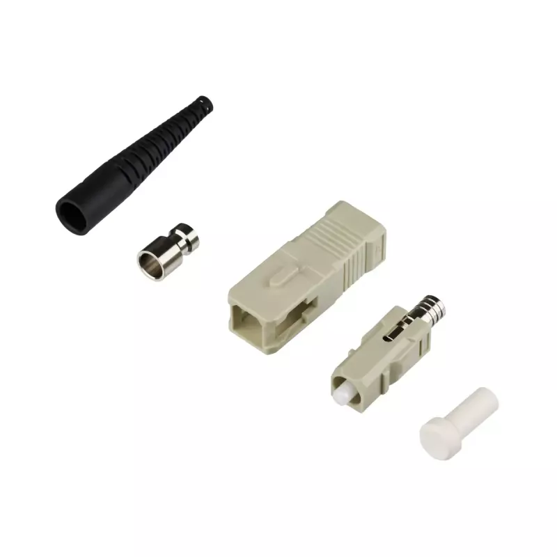 Conector de fibra ótica SC macho EFB Elektronik 53206.21 – conector SC simplex, bege/preto