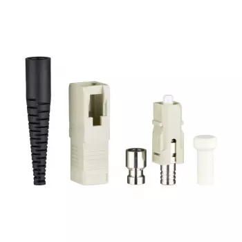 Conector de fibra ótica SC macho EFB Elektronik 53206.21 – conector SC simplex, bege/preto