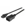Cabo de alimentação EFB Elektronik EK531.3V2, 3 m, conector fêmea C20 para conector fêmea C13, 250 V, 10 A, preto