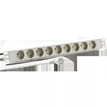 EFB Elektronik EK631DE.1GR Régua de tomadas de 19 polegadas 1U, 9x CEE 7/3, perfil de alumínio, cinzento