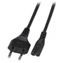 Cabo de alimentação EFB Elektronik Euro‑C7, 180° angular, preto, 5 m, 2×0,75 mm²