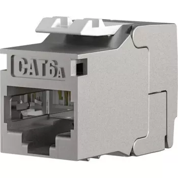 EFB Elektronik RJ45 Keystone Slimline/Shortbody Cat.6A, blindado, 29,2 mm, montagem sem ferramentas