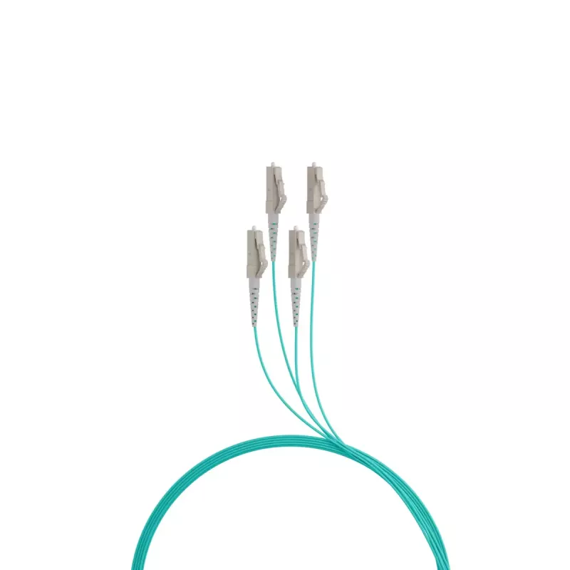 Cabo de fibra ótica EFB Elektronik O8303S10OM3 4x LC OM3 10 m azul-petróleo bege preto