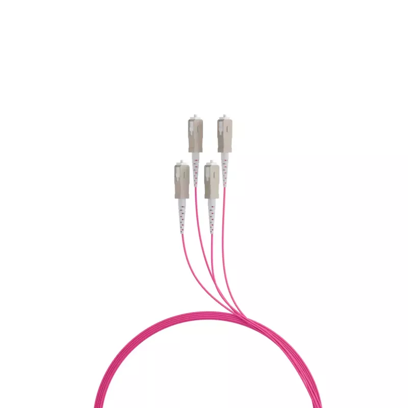 Cabo de fibra ótica EFB Elektronik O8301S10OM4 4x SC OM4 10 m bege preto magenta