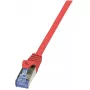 Cabo de rede LogiLink Cat6a S/FTP RJ-45 0,5m vermelho
