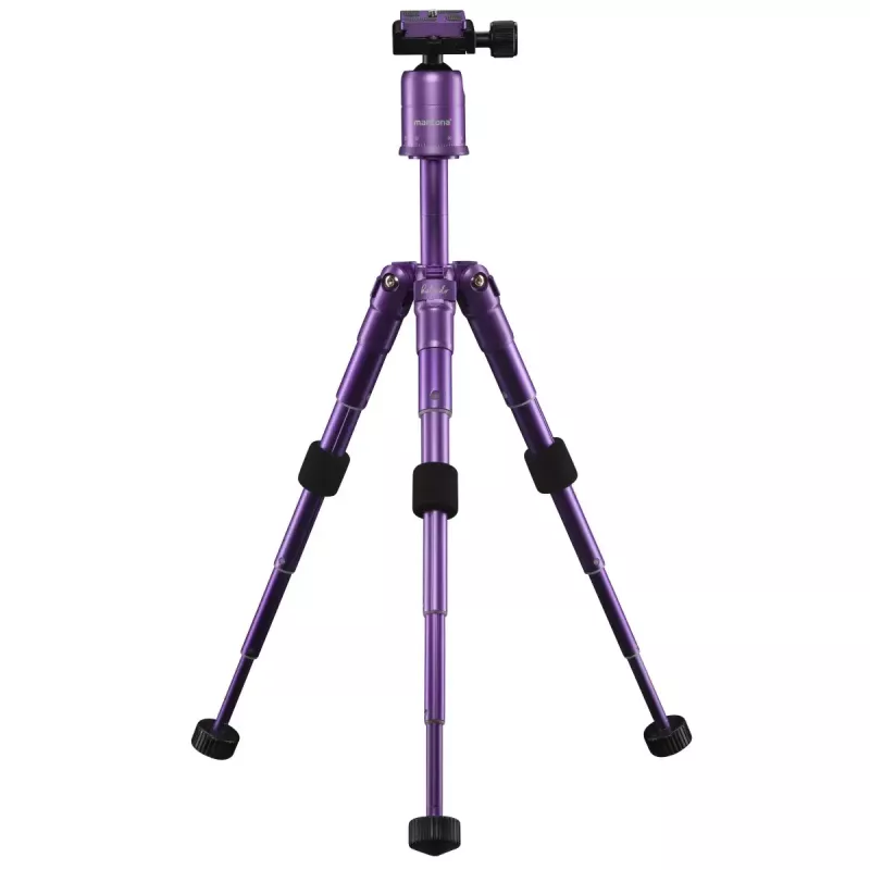 Tripé Mantona 21188 para câmaras digitais/cinema 3 pernas roxo