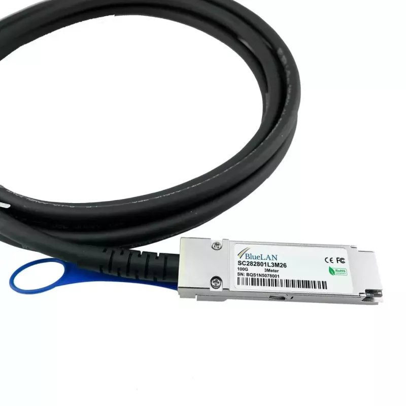 Cabo de fibra ótica InfiniBand BlueOptics 3 m QSFP28 preto