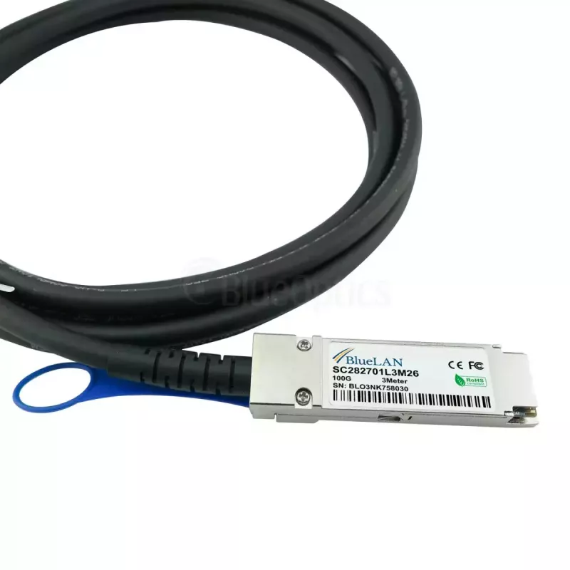 Cabo de rede BlueOptics 100G2X25GPD2M-LEG-BL QSFP 4xSFP28 InfiniBand 2 m preto