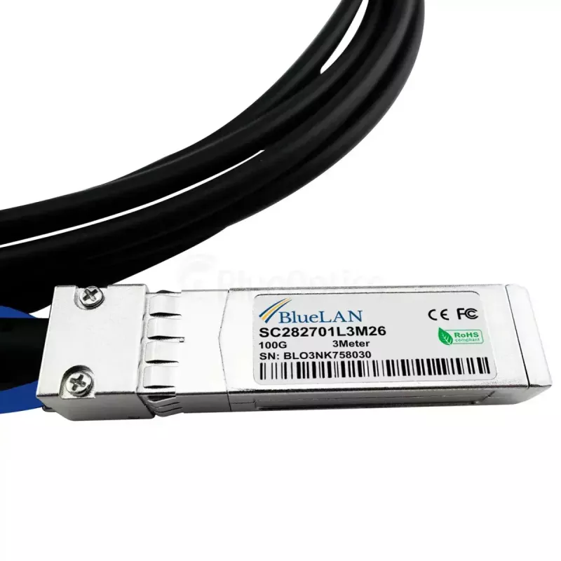Cabo de rede BlueOptics CBL-NTWK-0988-Q28M2-BL QSFP28 4xSFP28 2 m preto