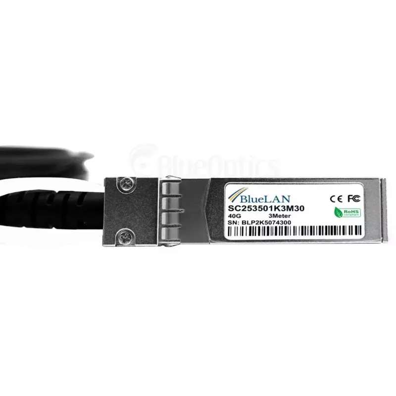 Cabo de fibra ótica InfiniBand BlueOptics CPAC-TR-40SPLIT-QSFP-3M-BL 3 m QSFP 4xSFP+ macho/macho