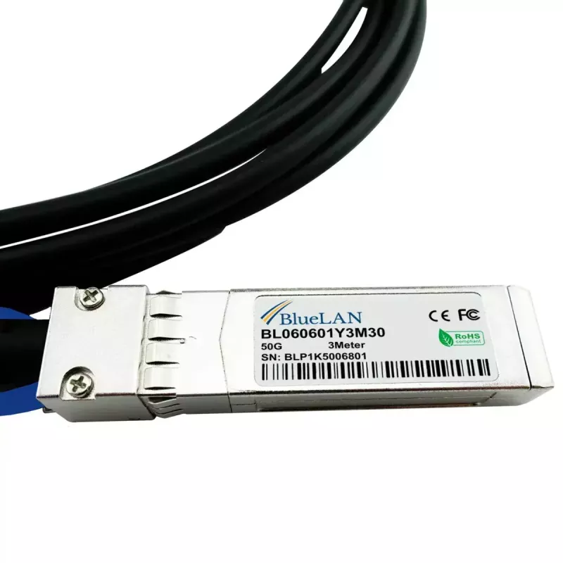 BlueOptics SFP-50G-CU2M-BL Cabo DAC 50GBASE-CR SFP56 para SFP56, 2 m