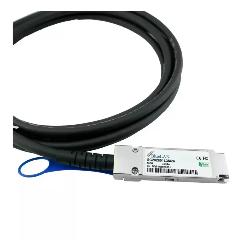 Cabo DAC QSFP28 BlueOptics SFP-DAC100-2M-BL 100GBASE-CR4 2 m, preto