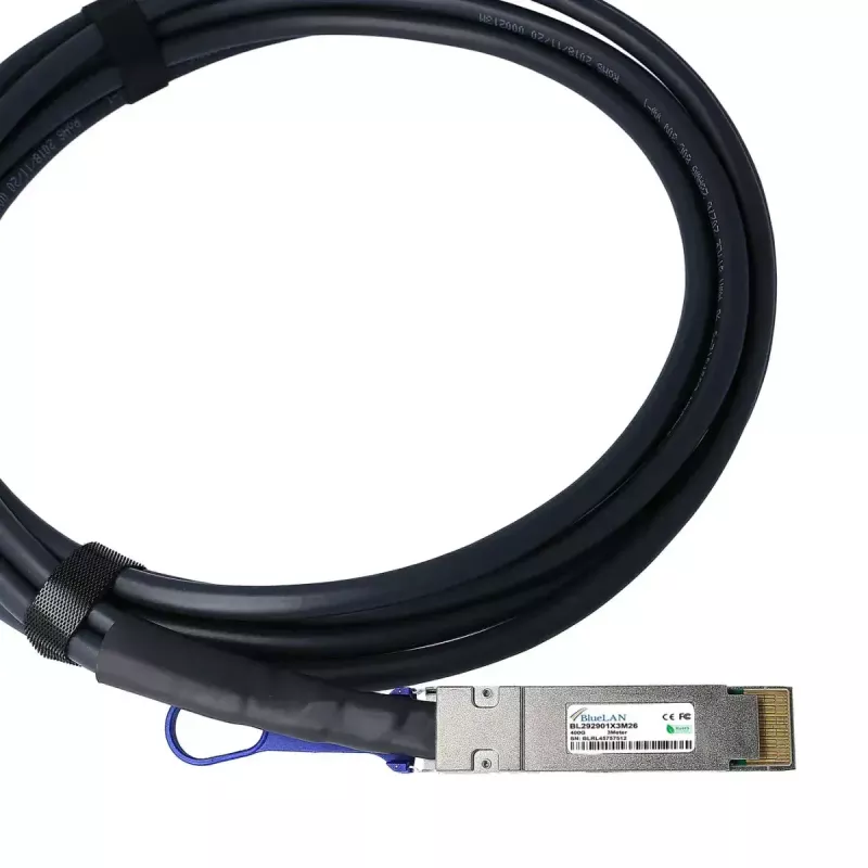 Cabo DAC BlueOptics PAN-QSFPDD-DAC-1M-BL QSFP-DD InfiniBand 1 m preto