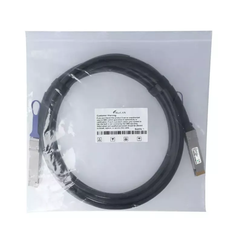 Cabo DAC BlueOptics PAN-QSFPDD-DAC-2M-BL QSFP-DD InfiniBand 2 m preto