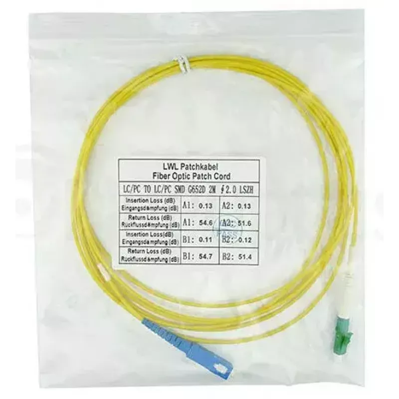 Cabo de fibra ótica BlueOptics SFP2122BU0.5MX LC SC OS2 0,5 m amarelo