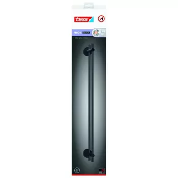 Toalheiro de parede Tesa MOON preto — barra de toalhas para casa de banho, modelo 40621-00000-00