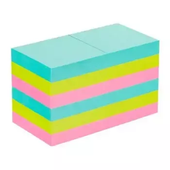Papel de notas autocolante Post-It 3M 622-12SS-COS, quadrado 47,6×47,6 mm, 90 folhas, azul/verde/rosa