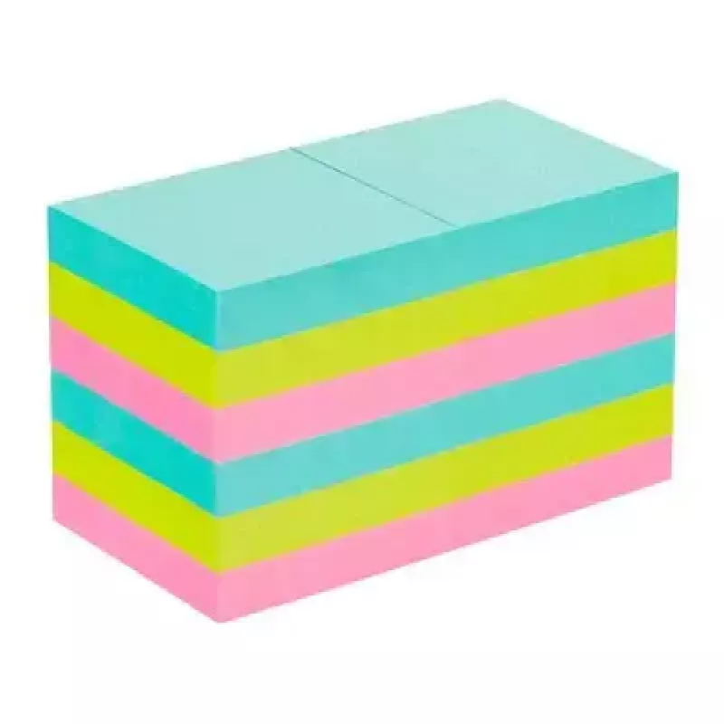 Papel de notas autocolante Post-It 3M 622-12SS-COS, quadrado 47,6×47,6 mm, 90 folhas, azul/verde/rosa