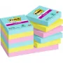 Papel de notas autocolante Post-It 3M 622-12SS-COS, quadrado 47,6×47,6 mm, 90 folhas, azul/verde/rosa