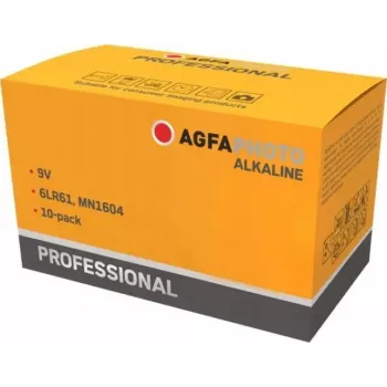 Pilha alcalina 9V AGFA Professional — pack de 10