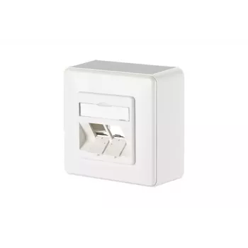 METZ CONNECT 1309150002-E placa de cobertura de parede, 2 módulos, branco puro RAL 9010