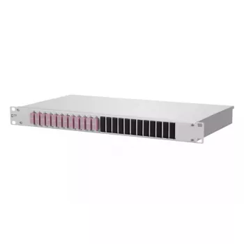 Painel OpDAT 1U para rack BTR METZ CONNECT com conectores SC, alumínio/aço, 482,6×44,5×242,5 mm, cinzento