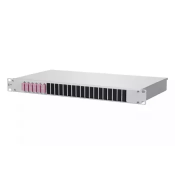 Unidade de distribuição ótica para rack BTR METZ CONNECT OpDAT 1U — conectores SC, cinzento alumínio/aço, 482,6×44,5×242,5 mm