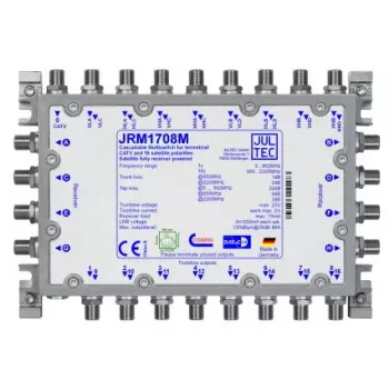 Multiswitch em cascata Jultec JRM1708M com 17 entradas e 8 saídas