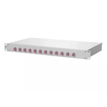 Patch panel METZ CONNECT 1502577512-F 1U conectores LC branco alumínio aço