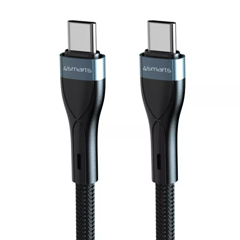 Cabo USB-C para USB-C 1 m, 4smarts 540429, preto, 0,48 Gbit/s