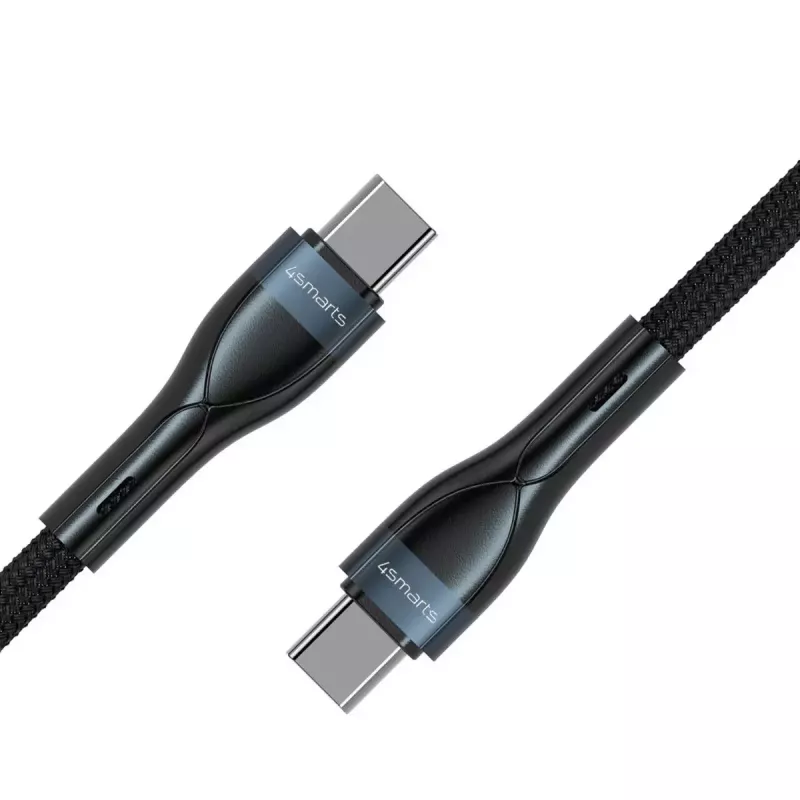 Cabo USB-C para USB-C 1 m, 4smarts 540429, preto, 0,48 Gbit/s