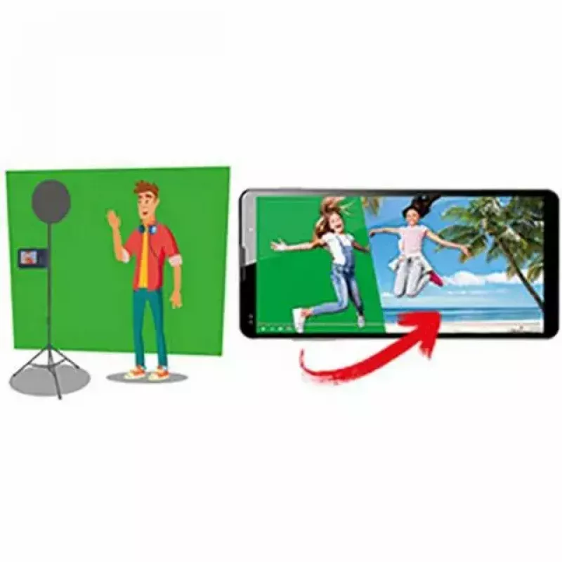 Fundo verde EASYPIX MyStudio 62020 portátil leve – fundo dobrável para fotografia e vídeo