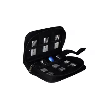 Estojo para cartões de memória MediaRange BOX98 para 3 cartões nylon preto