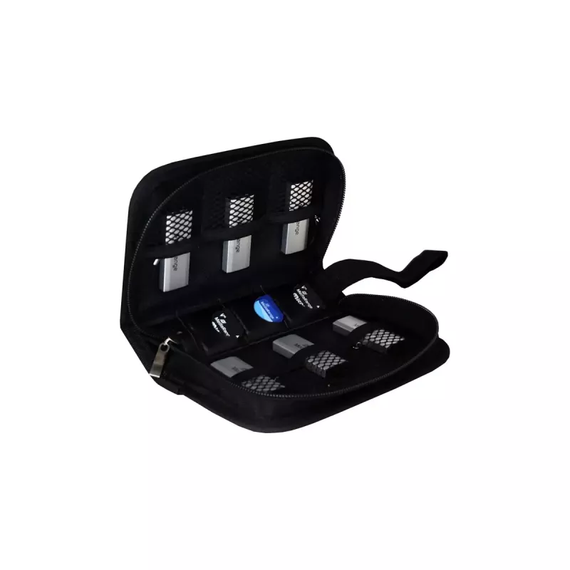 Estojo para cartões de memória MediaRange BOX98 para 3 cartões nylon preto