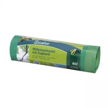 Sacos do lixo Secolan 9100000779 60 L verde com fita de fecho