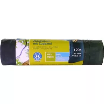 Sacos do lixo Secolan 120L cinzento fita de fecho extra resistentes 1x10