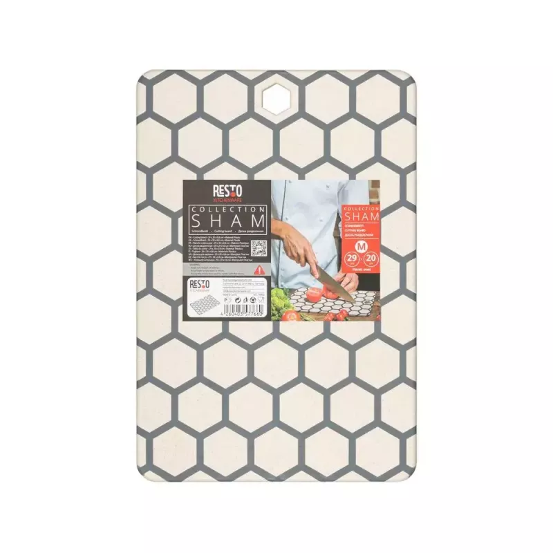 Tábua de corte retangular de plástico Resto Kitchenware 95402 cinzento branco