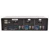 KVM switch DisplayPort de 2 portas com áudio e hub USB 3.0 EATON B004-DPUA2-K — DisplayPort, teclado/rato USB, 2560×1600, cabo de 1,2 m