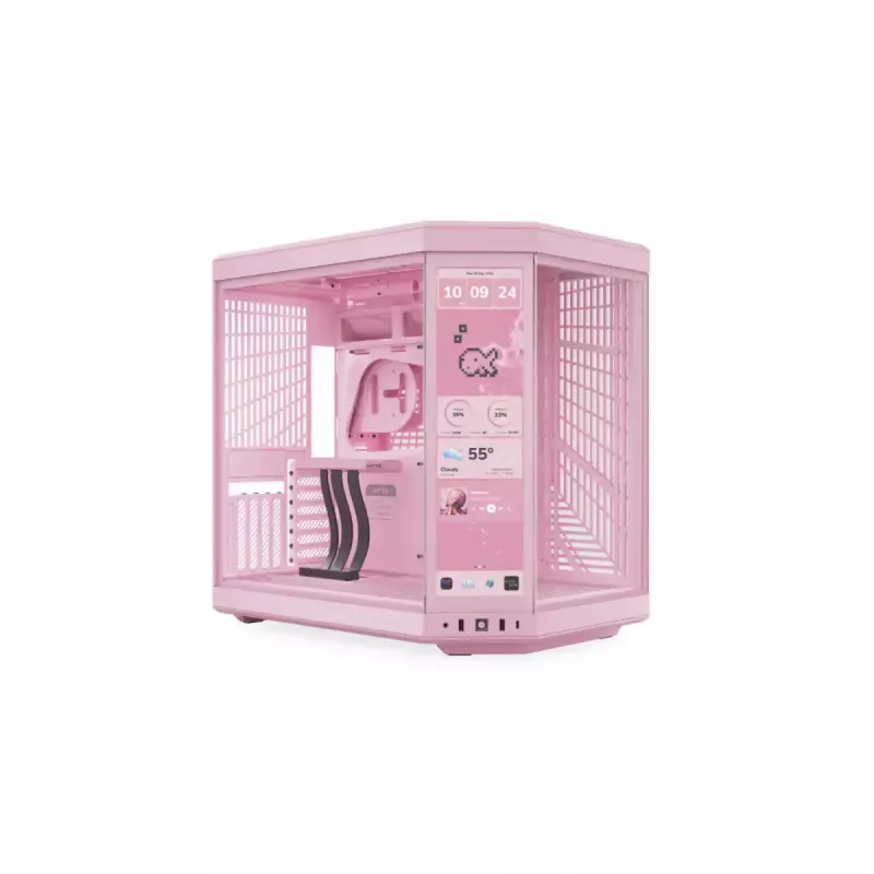 Monitor tátil HYTE Y70 Touch Display Upgrade Strawberry Milk — ecrã tátil rosa de 14,5 polegadas