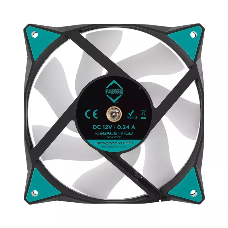Ventoinha Iceberg Thermal IceGALE ARGB 12 cm preta