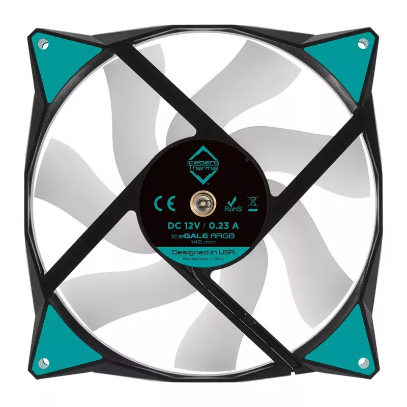 Ventoinha Iceberg Thermal IceGALE ARGB 14 cm preto