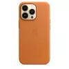 Capa MagSafe em pele para iPhone 13 Pro da Apple — castanho/dourado, para 6,1 polegadas